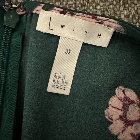 Leith Green Pink Floral Dress - Picture 4 of 6